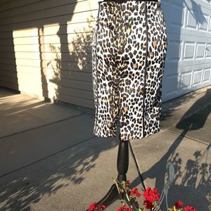 White House Black Market Animal Print Skirt